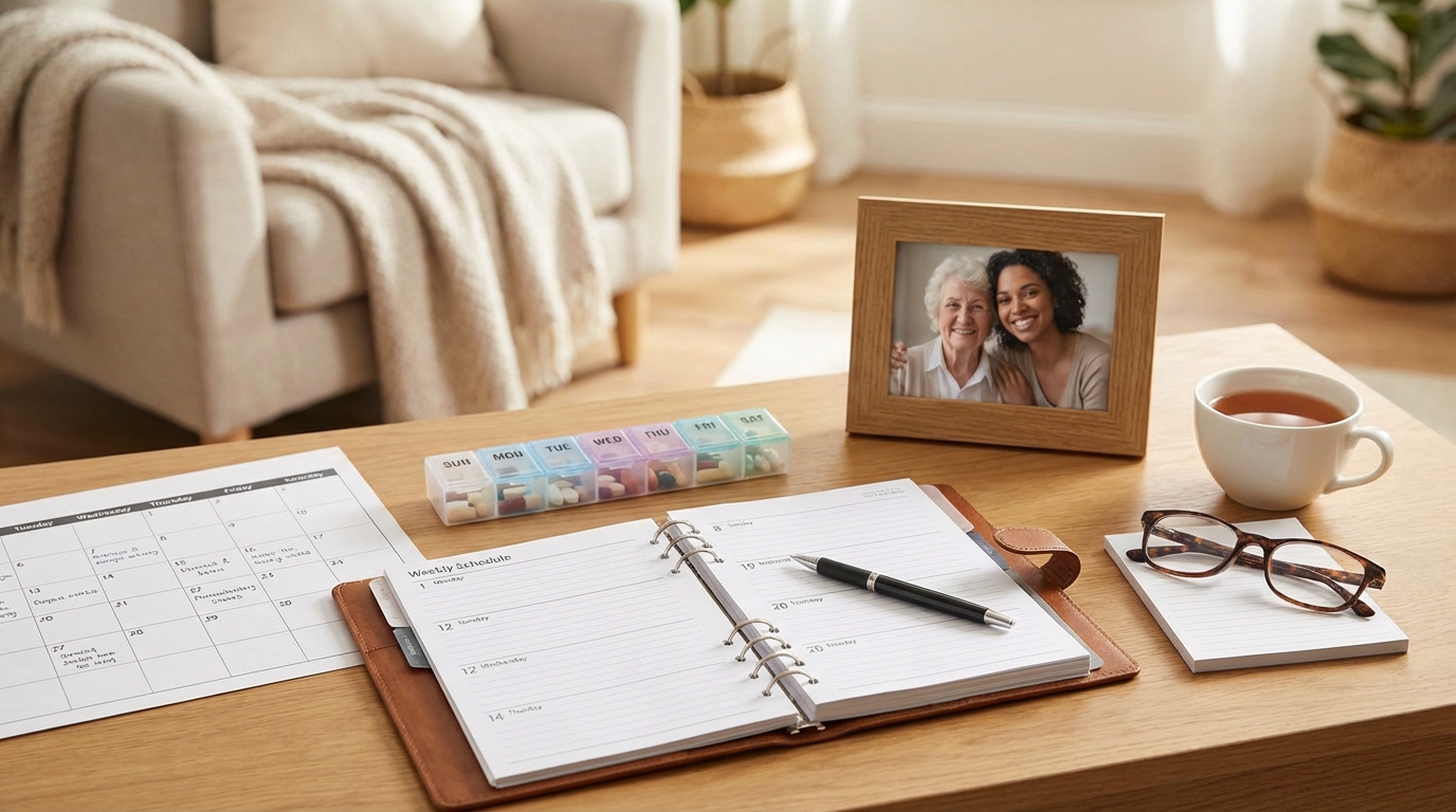 Como organizar a rotina de cuidados com minha mãe?