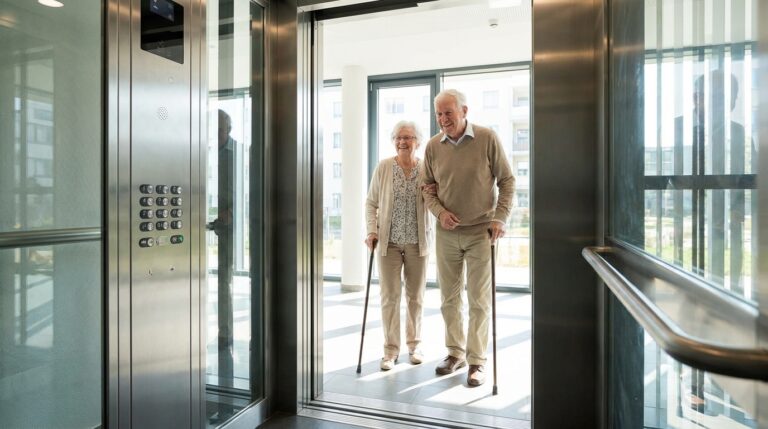 Elevadores: segurança essencial para idosos em prédios.