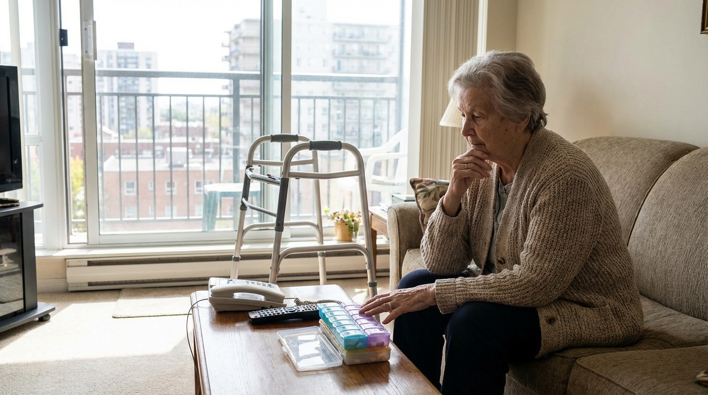 Minha mãe idosa no apartamento: desafios diários