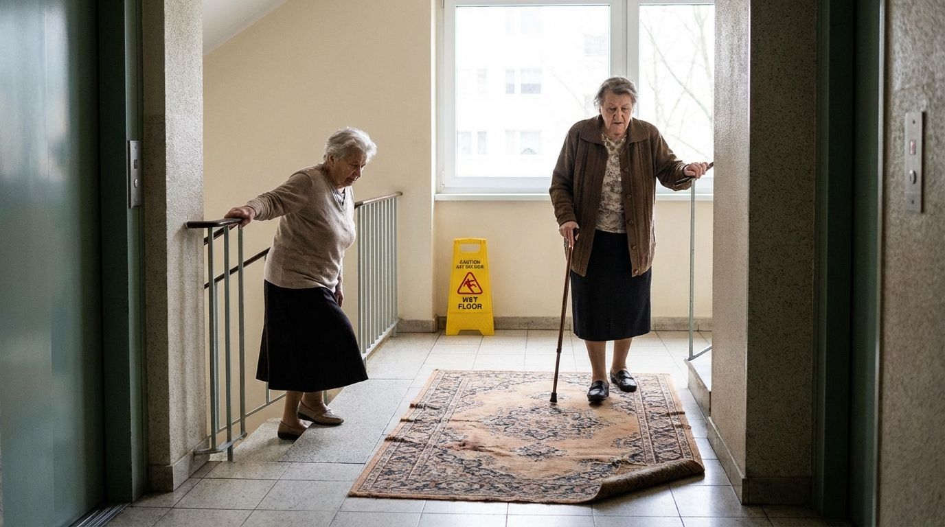 Quedas no prédio: riscos que idosos enfrentam