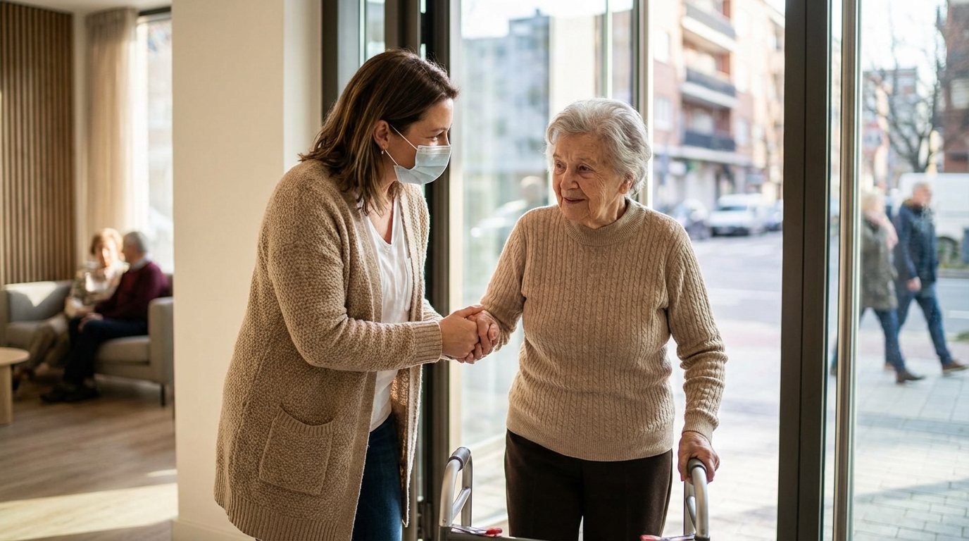Rotina no prédio: cuidando da minha mãe com segurança