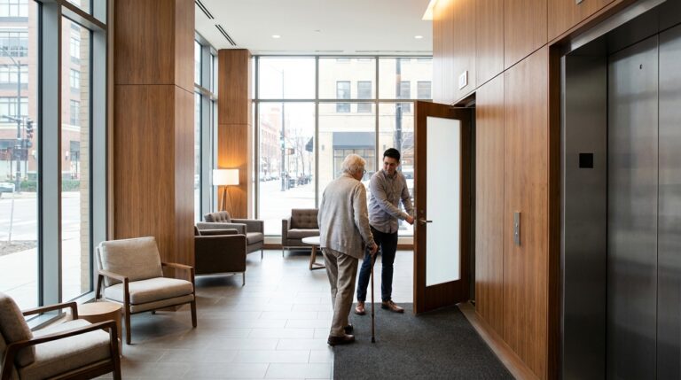 Vida de idoso em prédio: riscos e cuidados