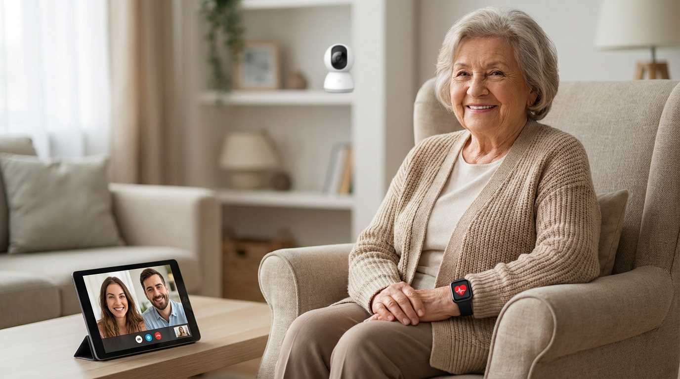 Monitoramento de idosos: câmeras e dispositivos para tranquilidade da família