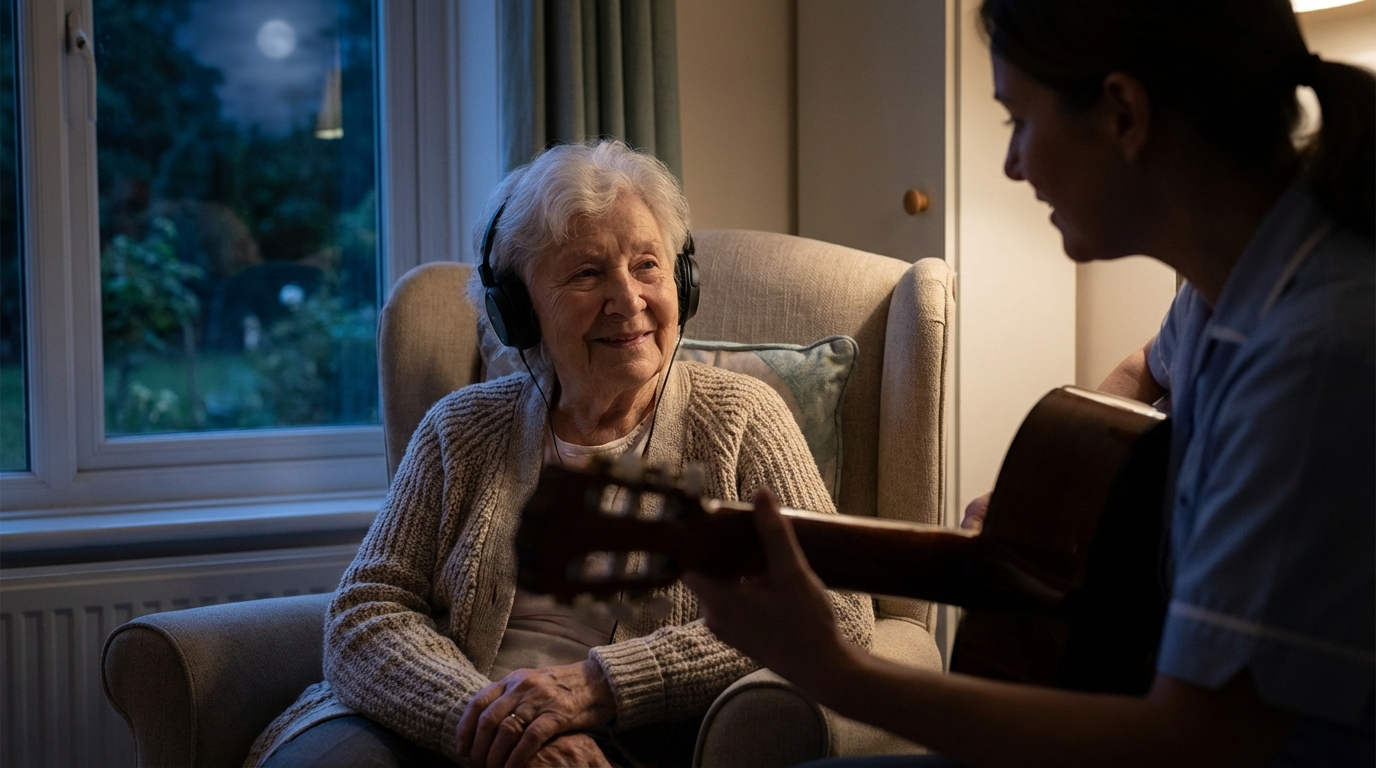 Como a Musicoterapia Auxilia na Redução da Agitação Noturna em Idosos com Alzheimer