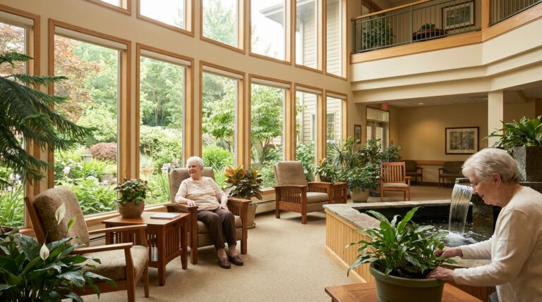 Como o Design Biofílico no Residencial Sênior Reduz o Estresse e Melhora a Saúde Mental