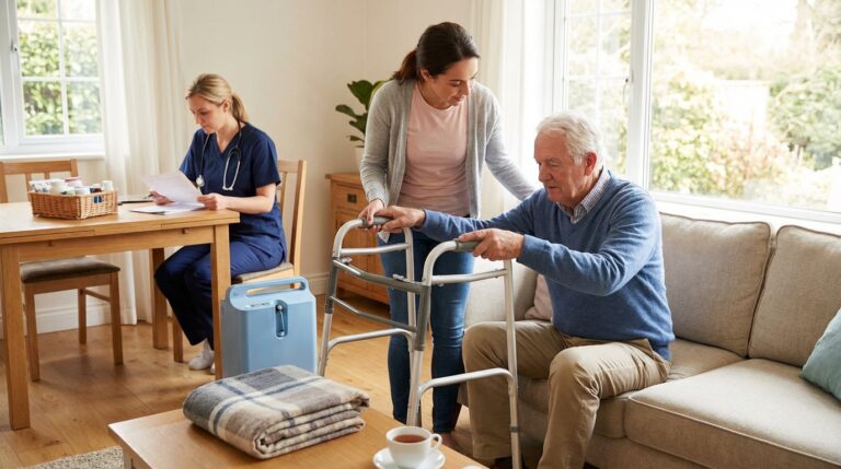 Cuidados após alta hospitalar de idosos em casa