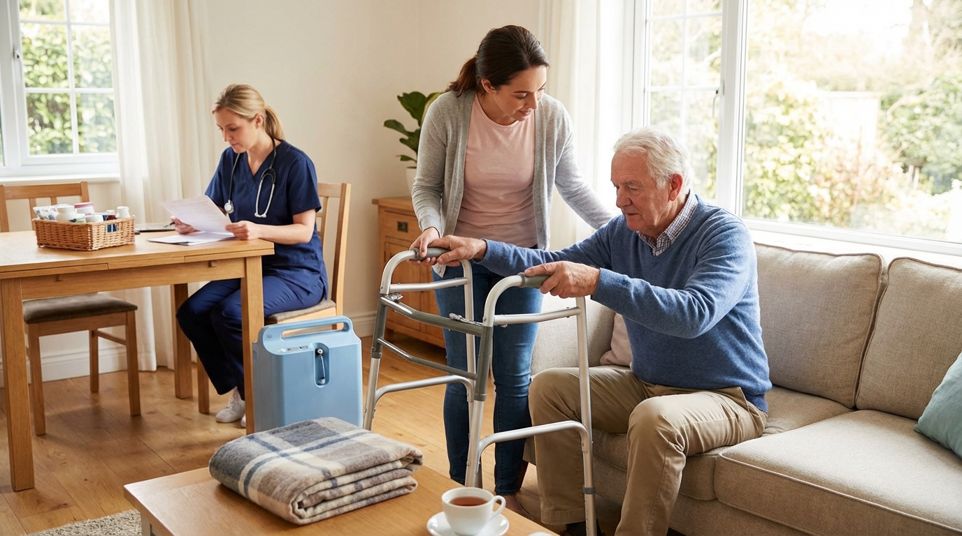 Cuidados após alta hospitalar de idosos em casa