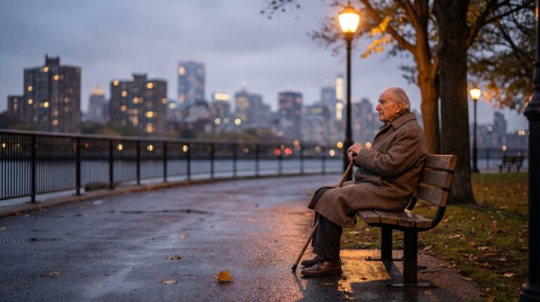 Idoso sozinho à noite: riscos e cuidados