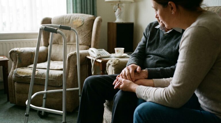 Meu pai mora sozinho e caiu: devo me preocupar?